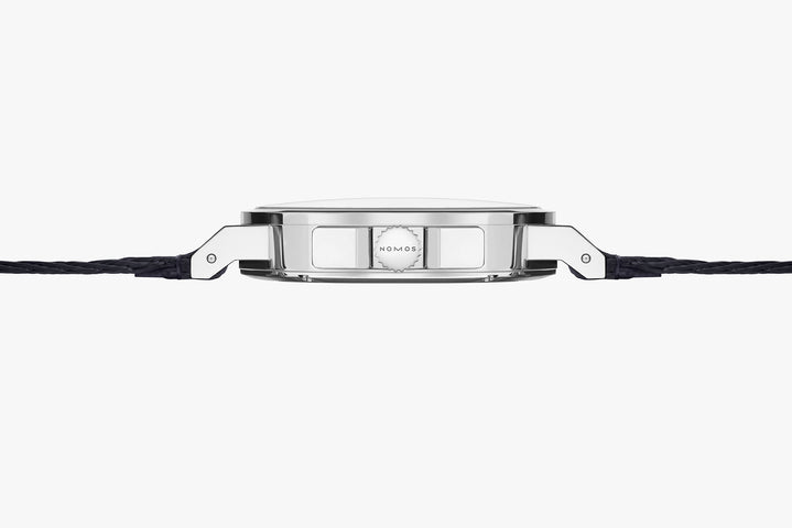 Nomos Glashutte Ahoi Neomatik 38 Date Atlantic Sapphire Crystal Watch