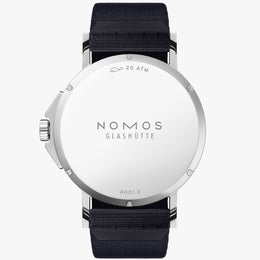 Nomos Glashutte Ahoi Neomatik 38 Date Atlantic Steel Back Watch