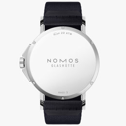 Nomos Glashutte Ahoi Neomatik 38 Date Sky Steel Back Watch