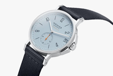 Nomos Glashutte Ahoi Neomatik 38 Date Sky Steel Back Watch