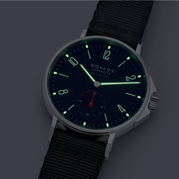 Nomos Glashutte Ahoi Neomatik Atlantic Sapphire Crystal Watch