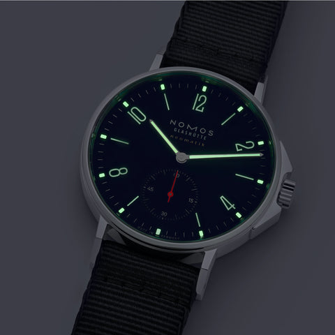 Nomos Glashutte Ahoi Neomatik Atlantic Sapphire Crystal Watch