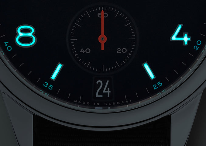 Nomos Glashutte Club Automat Datum Atlantik Sapphire Crystal Watch