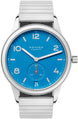 Nomos Glashutte Club Automat Datum Signalblau Sapphire Crystal Watch 777 SPORT BRACELET