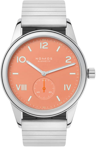 Nomos Glashutte Club Campus 38 Cream Coral Steel Back Watch 725 SPORT BRACELET