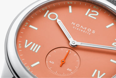 Nomos Glashutte Club Campus 38 Cream Coral Steel Back Watch