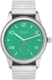Nomos Glashutte Club Campus 38 Electric Green Steel Back Watch 726 SPORT BRACELET