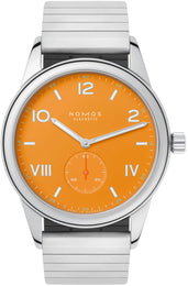 Nomos Glashutte Club Campus 38 Future Orange Steel Back Watch 729 SPORT BRACELET