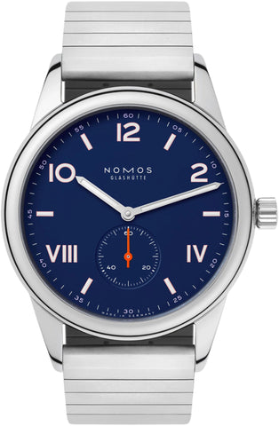 Nomos Glashutte Club Campus 38 Nigh Sky Steel Back Watch 722.GB SPORT BRACELET