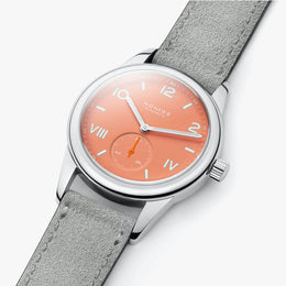 Nomos Glashutte Club Campus Cream Coral Sapphire Crystal Watch