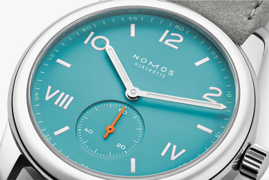 Nomos Glashutte Club Campus Endless Blue Sapphire Crystal Watch