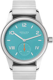 Nomos Glashutte Club Campus Endless Blue Steel Back Watch 717 SPORT BRACELET