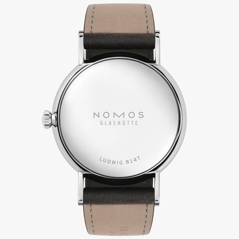 Nomos Glashutte Ludwig 33 Noir Steel Back Watch