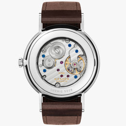 Nomos Glashutte Ludwig 38 White Enamel Sapphire Crystal Watch