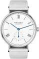 Nomos Glashutte Ludwig 38 White Enamel Sapphire Crystal Watch 237 BRACELET