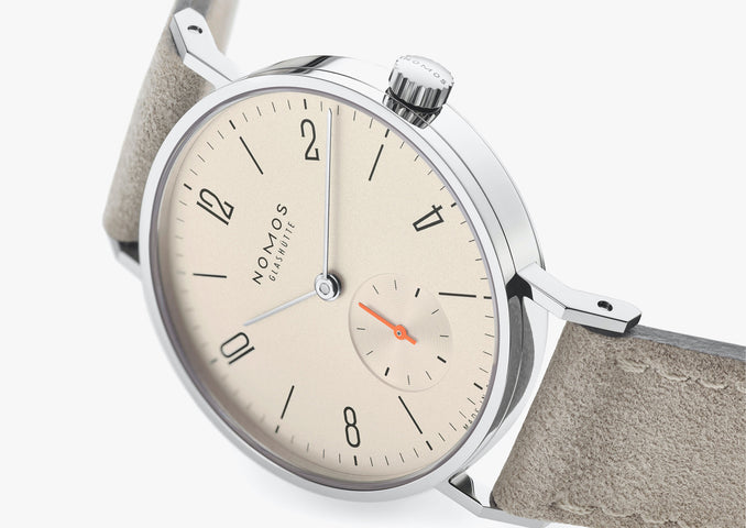 Nomos Glashutte Tangente 33 Champagne Sapphire Crystal Watch