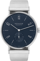 Nomos Glashutte Tangente 38 Midnight Blue Steel Back Watch 166 BRACELET