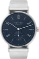 Nomos Glashutte Tangente 38 Midnight Blue Steel Back Watch 166 BRACELET
