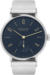 Nomos Glashutte Tangente Midnight Blue Steel Back Watch 132 BRACELET