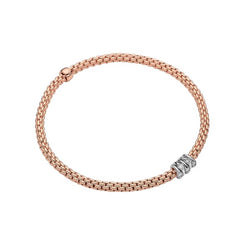 Fope Prima 18ct Rose Gold 0.07ct Diamond Flexible Bracelet 746B BBR.