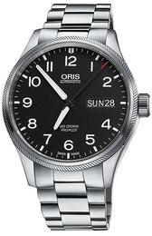 Oris Big Crown ProPilot Big Day Date Bracelet Watch with black dial, steel bracelet, steel case
