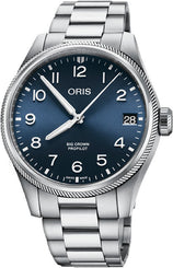 Oris Big Crown ProPilot Big Date Watch with blue dial, steel bracelet, steel case