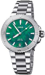 Oris Aquis Date Oris x Bracelet Watch with green dial, steel bracelet, steel case