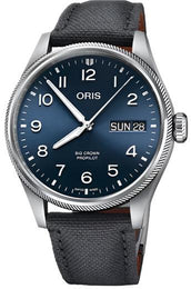 Oris Big Crown ProPilot Big Day Date Textile Watch with blue dial, synthetic strap, steel case