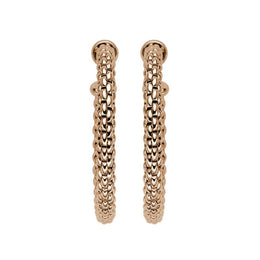 Fope Essentials 18ct Rose Gold Medium Hoop Earrings OR02