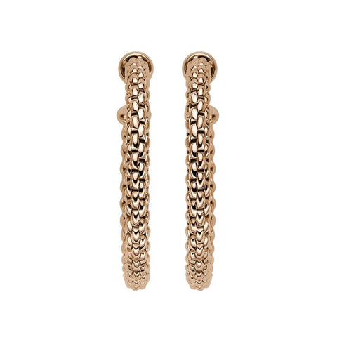 Fope Essentials 18ct Rose Gold Medium Hoop Earrings OR02