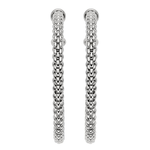 Fope Essentials 18ct White Gold Large Hoop Earrings OR03