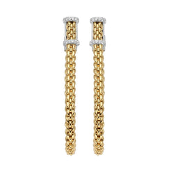 Fope Flexit Essentials 18ct Yellow Gold Diamond Medium Mesh Chain Earrings OR04/BBR