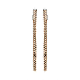 Fope Flexit Essentials 18ct Rose Gold Long Mesh Chain Earrings OR05