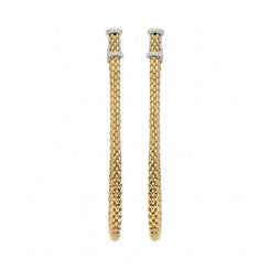 Fope Flexit Essentials 18ct Yellow Gold Diamond Long Mesh Chain Earrings OR05/BBR