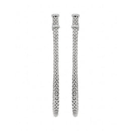 Fope Flexit Essentials 18ct White Gold Diamond Long Mesh Chain Earrings OR05/BBR