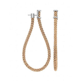 Fope Flexit Essentials 18ct Rose Gold Diamond Long Mesh Chain Earrings OR05/BBR