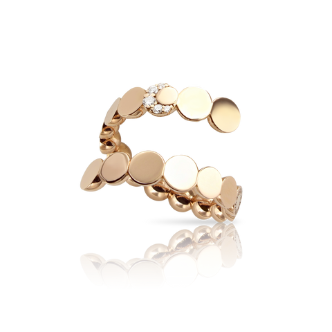 Pasquale Bruni Luce 18ct Rose Gold Diamond Crossover Ring Large, 16178R/L