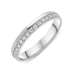 Platinum 0.22ct Diamond Offset Half Eternity Ring, BNN-240.