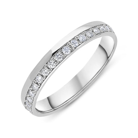 Platinum 0.22ct Diamond Offset Half Eternity Ring, BNN-240.