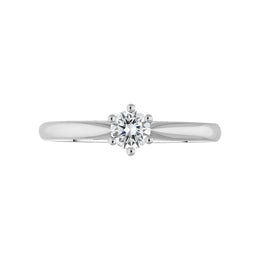 Platinum 0.26ct Diamond Round Brilliant Cut Six Claw Solitaire Ring, FEU-2567_2