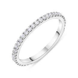 Platinum 0.30ct Diamond Brilliant Cut 3/4 Eternity Ring D