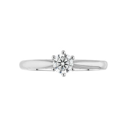 Platinum 0.33ct Diamond Round Brilliant Cut Six Claw Solitaire Ring, FEU-2568_2