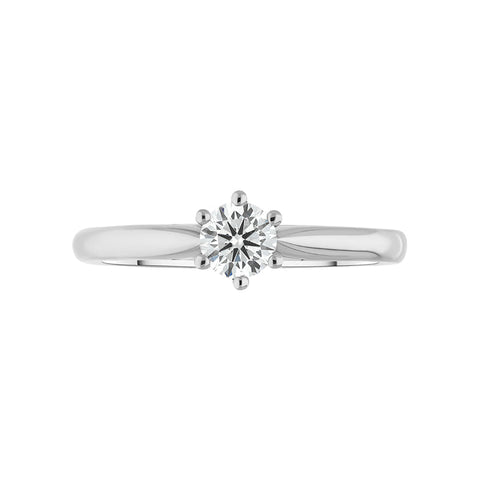 Platinum 0.33ct Diamond Round Brilliant Cut Six Claw Solitaire Ring, FEU-2568_2