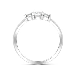 Platinum 0.35ct Diamond Trilogy Bar Set Ring. FEU-1190_3