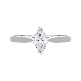 Platinum 0.40ct Diamond GIA Certified Marquise Cut Solitaire Ring