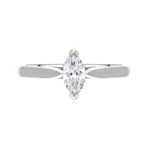 Platinum 0.40ct Diamond GIA Certified Marquise Cut Solitaire Ring
