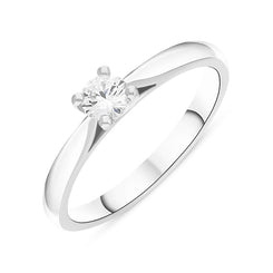 Platinum 0.40ct Diamond Round Brilliant Cut Solitaire Ring FEU-2048