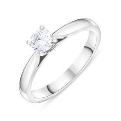 Platinum 0.40ct Diamond Solitaire Ring FEU-2888
