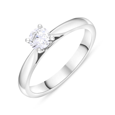 Platinum 0.40ct Diamond Solitaire Ring FEU-2888