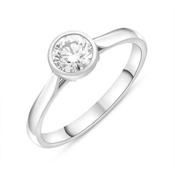Platinum 0.50ct Diamond GIA Certified Wed Fit Solitaire Ring FEU-2826